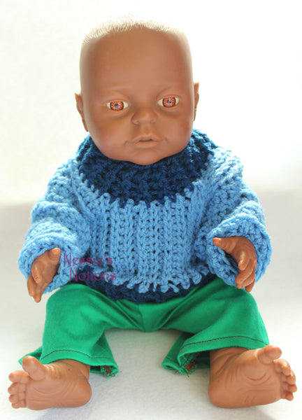 Camel stitch sweater pattern for 15" doll