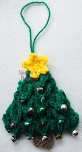 Crocodile stitch Christmas tree doorknob hanger